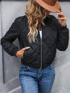 Chaqueta bomber acolchada de diamante para mujer