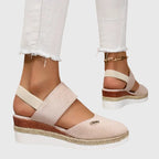 Damen Slingback Espadrille Flache Schuhe