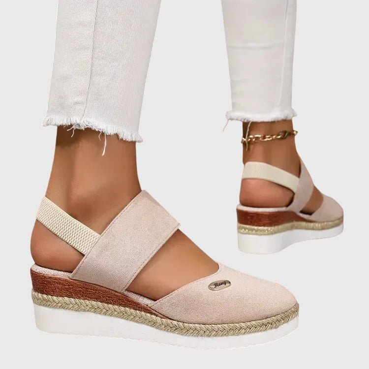 Damen Slingback Espadrille Flache Schuhe