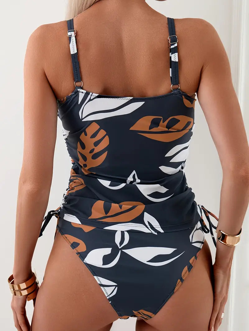 Mery | Tropisches Tankini-Set mit hoch tailliertem Slip für Damen