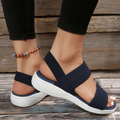 Bequeme Damensandalen mit elastischen Riemen und gepolsterter, unterstützender Sohle