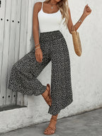 Women's Smocked Waist Wide Leg Trousers