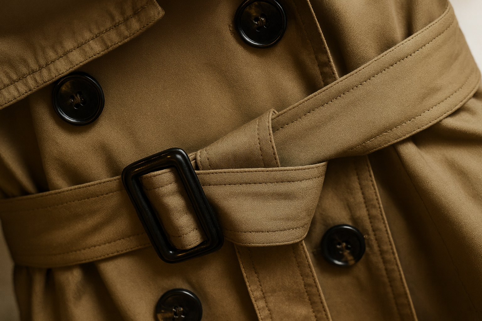Damen-Trenchcoat mit zweireihiger Knopfleiste und Gürtel