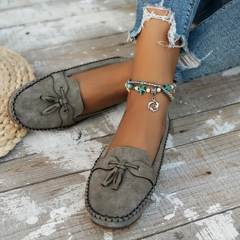 Women's Faux Suede Moccasins with Cushioned Footbed for Everyday Wear