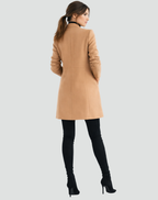 Women's Tailored Mid-Length Coat with Elegant Structured Fit