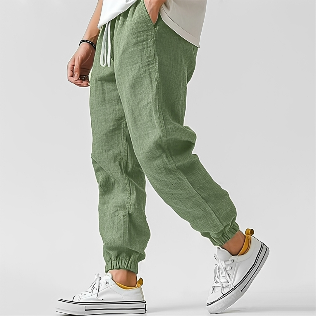 Men's Drawstring Elastic Waist Tapered Jogger Pants with Pockets
