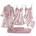 Damen Satin-Schlafanzug-Set mit eleganten Spitzen-Details und lockerer Passform