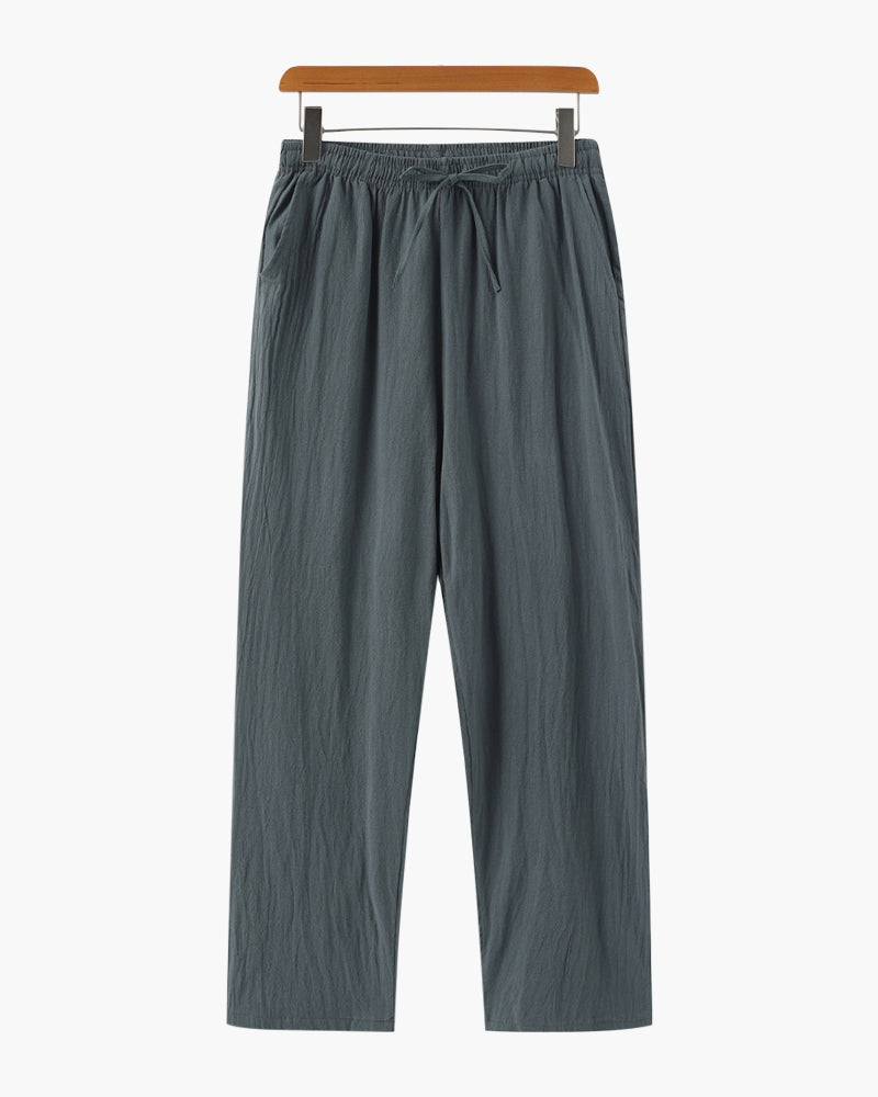Herren Leichte Kordelzug-Hose mit schmal zulaufendem Bein, elastischem Bund und entspanntem Alltags-Schnitt
