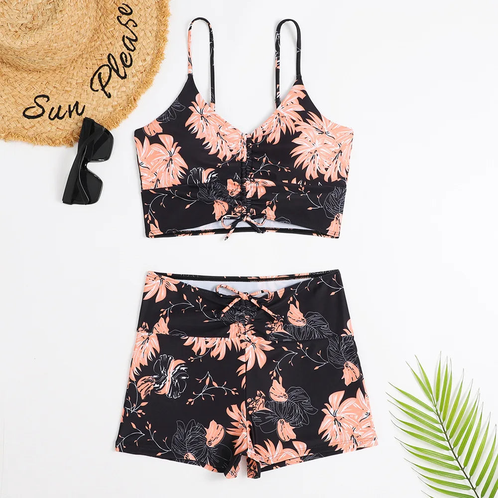Trendy Dames Tankini Set met Print en Flatterende Pasvorm