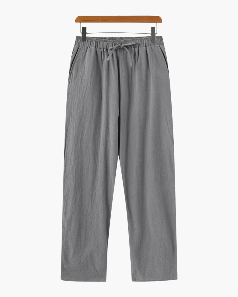 Herren Leichte Kordelzug-Hose mit schmal zulaufendem Bein, elastischem Bund und entspanntem Alltags-Schnitt