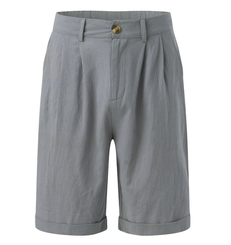 Men's Tailored Cotton Shorts with Pleated Front for Smart Casual Wear