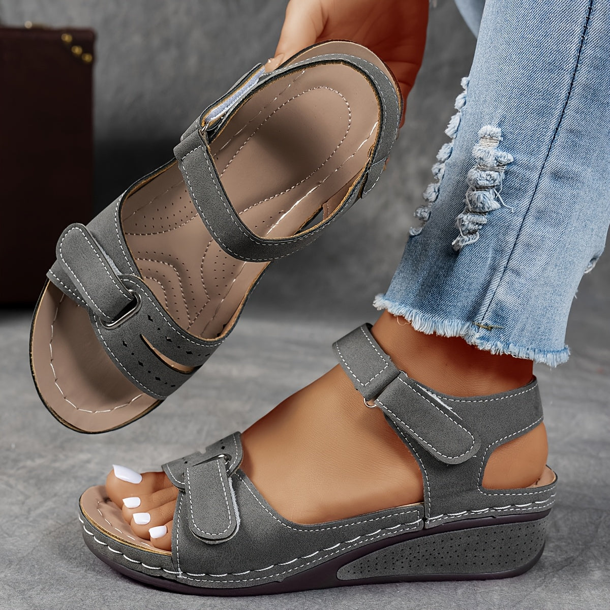Damen Komfort Keilsandalen