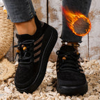 Strikkede sneakers til kvinder med imiteret pelsfor