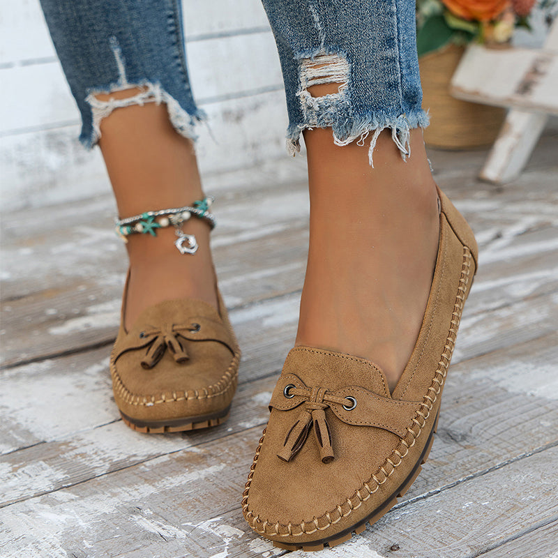 Women's Faux Suede Moccasins with Cushioned Footbed for Everyday Wear