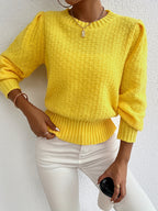 Women’s Textured Knit Peplum Sweater