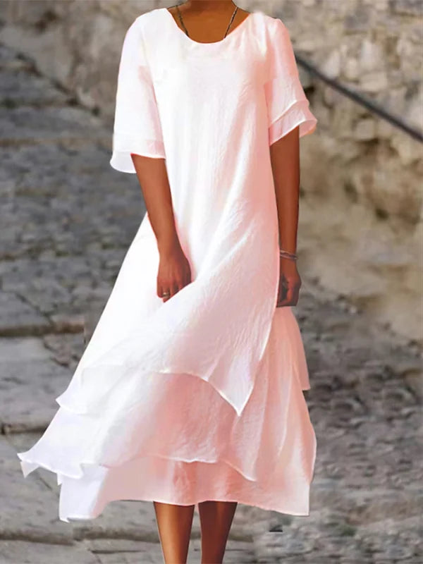 Women Layered Maxi Dress with Flowing Fit and Comfortable Elegant Design