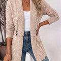Women's Open Front Shawl Collar Knit Cardigan Sweater