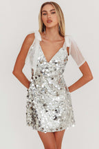 Damen Pailletten-Minikleid mit figurbetonter Silhouette und elegantem Party-Design