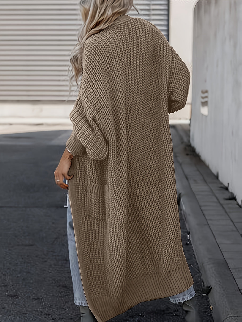 Women’s Longline Open-Front Knit Cardigan