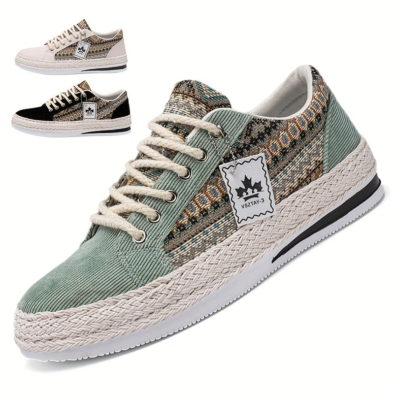 Mønstrede fritidssneakers med snørebånd til mænd