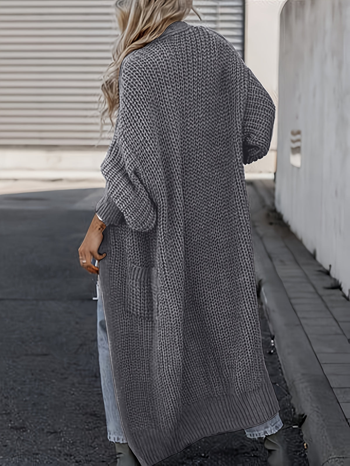 Women’s Longline Open-Front Knit Cardigan