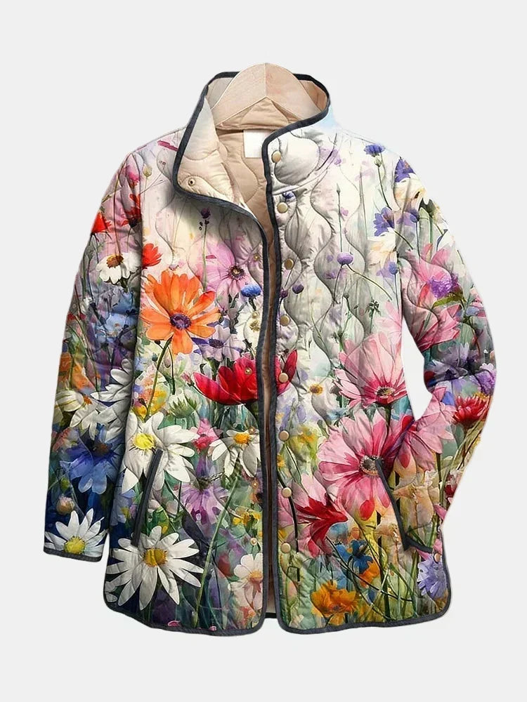 Veste matelassée fleurie pour femme