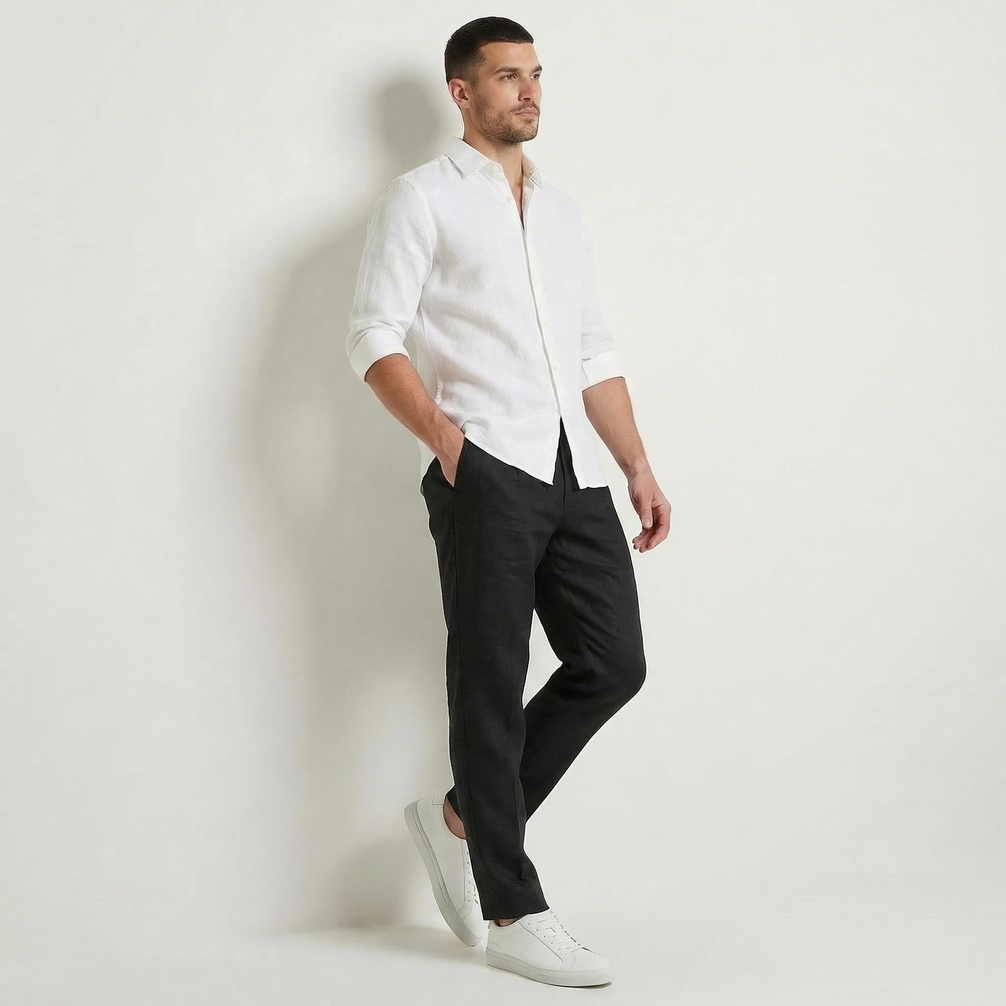 Men’s Lightweight Linen Straight Leg Trousers