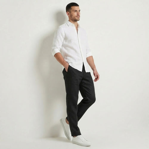 Men’s Lightweight Linen Straight Leg Trousers