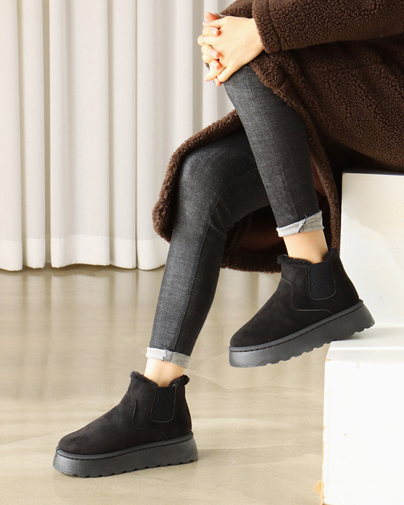 Women’s Faux Fur Lined Platform Chelsea Boots