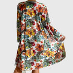 Women's Tropical Floral Three Piece Bikini Set with Sheer Cover Up