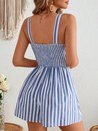 Women's Striped Cut-Out Fit & Flare Mini Dress