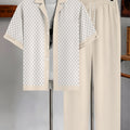 Men's Geometric Button-Up Shirt & Trousers Set