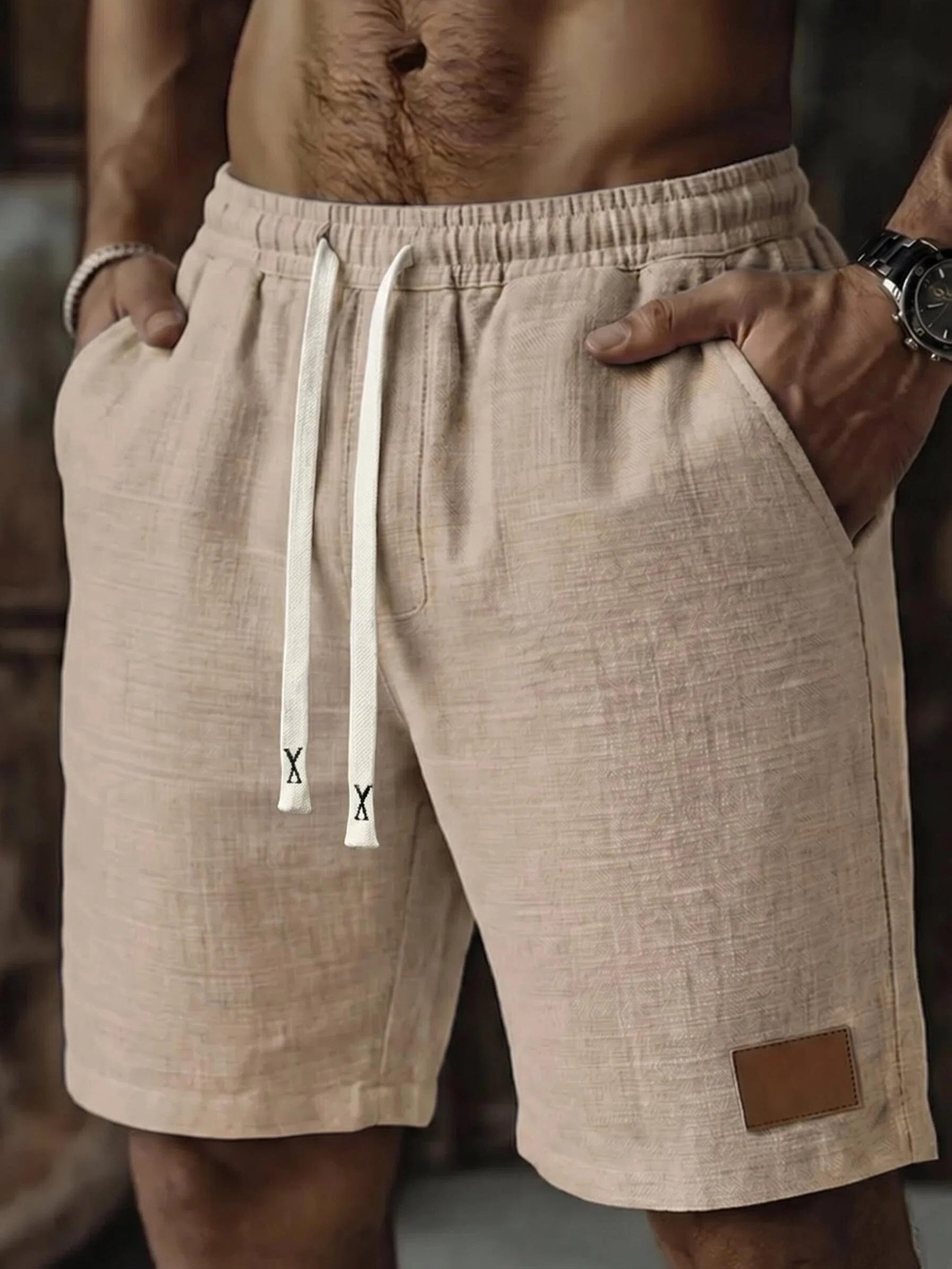 Men's Textured Drawstring Lounge Shorts