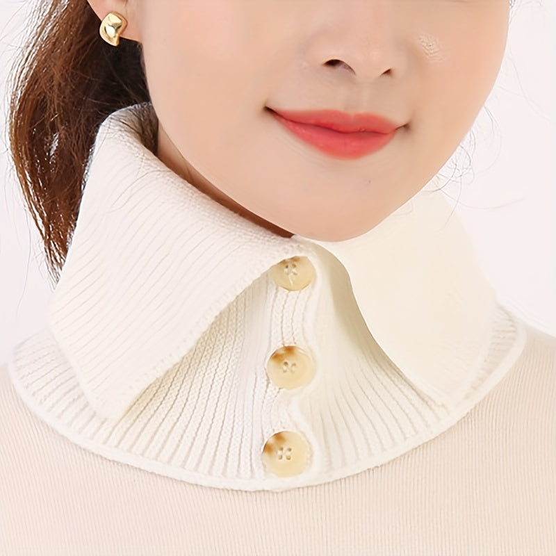 Women’s Button-Front Ribbed Knit Neck Warmer