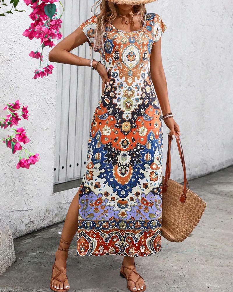 Women's Bohemian Print Maxi Dress
