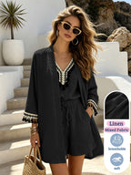 Women's Tassel Trim Sleeveless Lounge Set