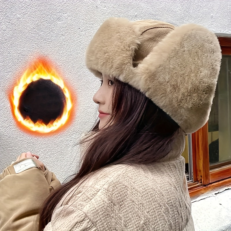 Women’s Faux Fur Trim Winter Trapper Hat