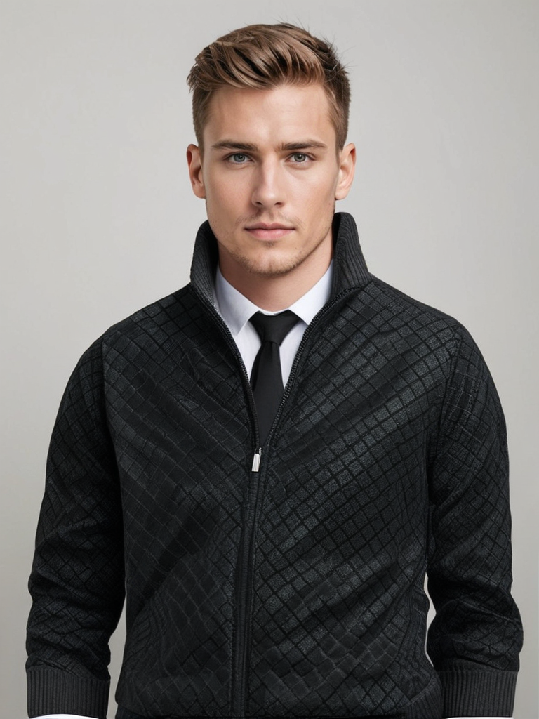 Cardigan testurizzato da uomo con zip