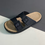 Herren-Komfort-Sandalen zum Hineinschlüpfen mit Doppelschnalle