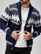 Nordisk cardigan med mønster til mænd