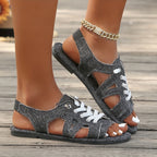 Women's Lace-Up Cutout Sandals