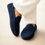 Herren Klassische Wildleder Penny Loafers mit handgefertigter Mokassinnaht und flexiblem Fahrsohle