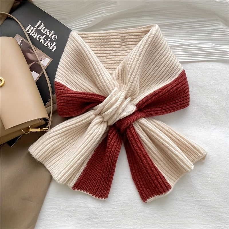 Women’s Two-Tone Ribbed Knit Scarf