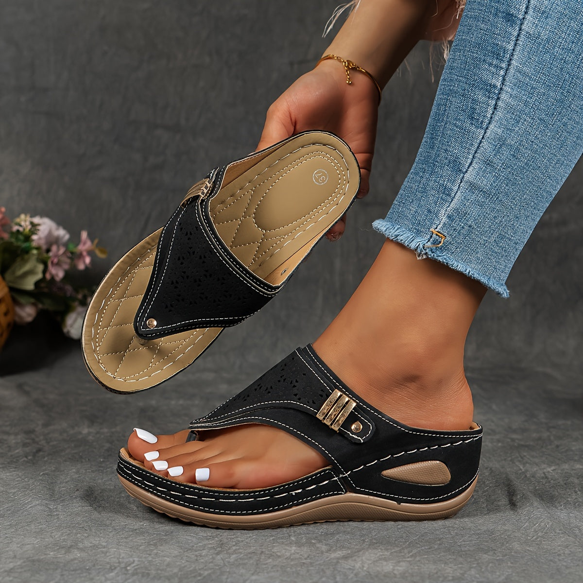 Sandali da donna infradito con plantare ammortizzato