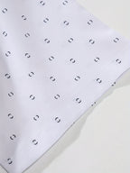 Kortærmet skjorte med print og knapper til mænd
