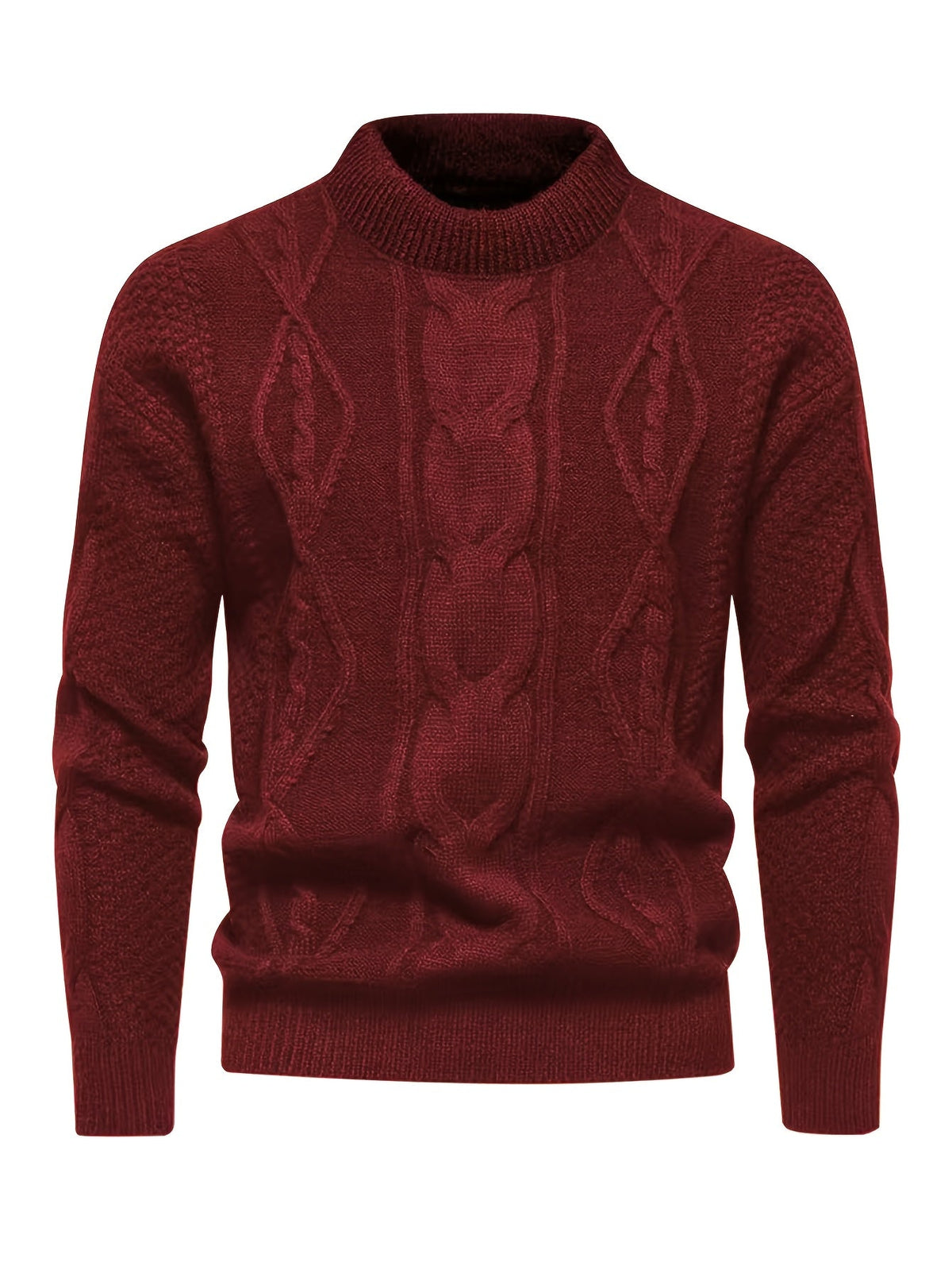 Maglione girocollo da uomo in maglia a trecce