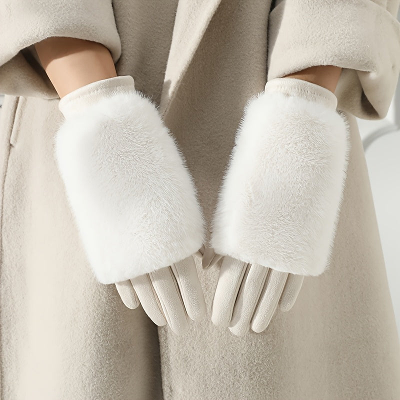Women’s Faux Fur Cuff Winter Gloves