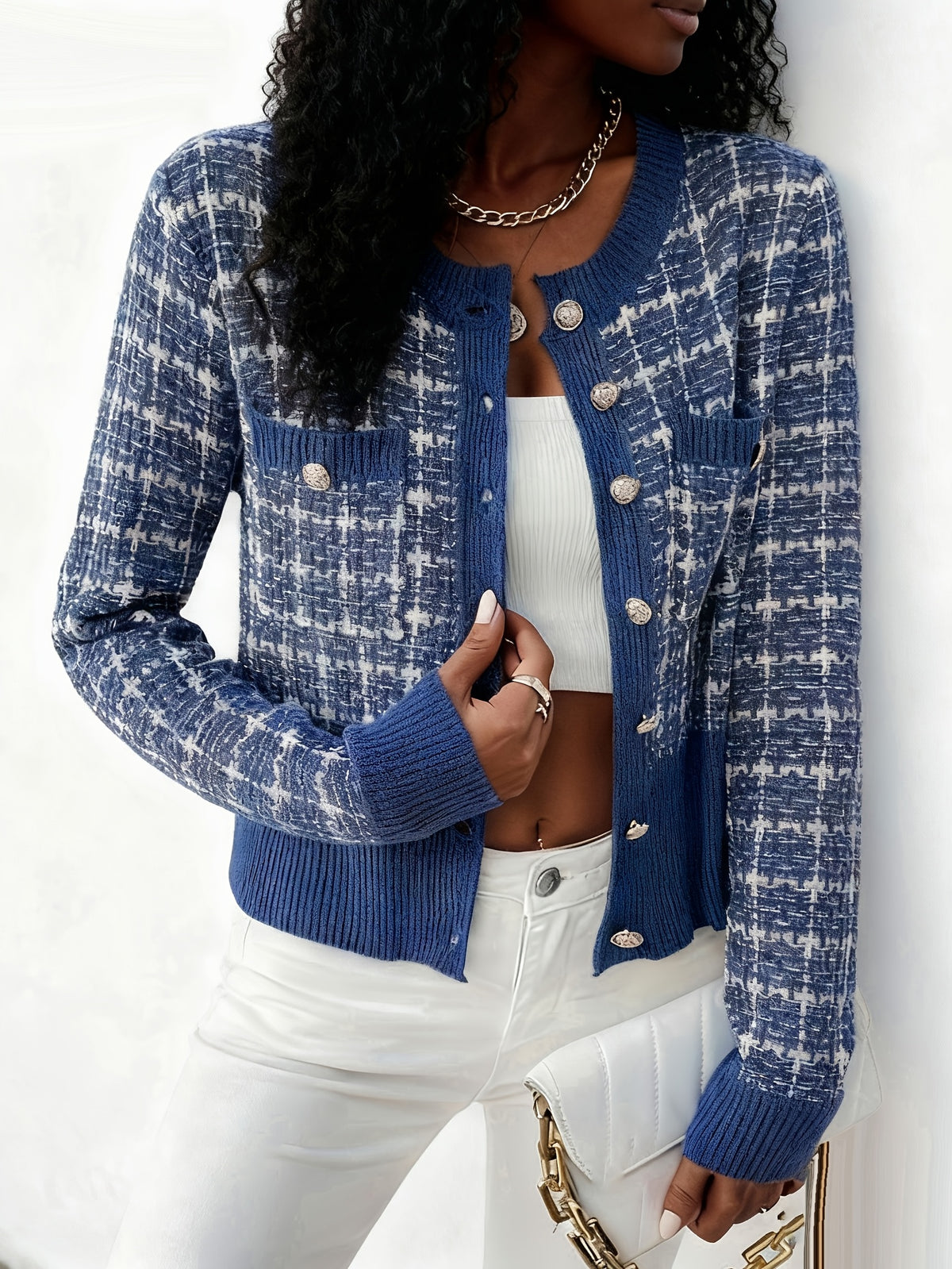 Women’s Textured Button-Front Cardigan