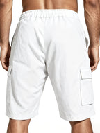 Herrshorts med dragsko och cargofickor
