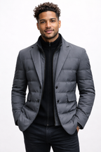 Herren-Steppblazer mit fallendem Revers